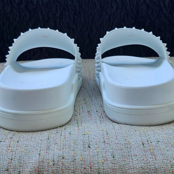 Christian Louboutin Men Sandal White Slide Summer Shoe Made in Italy Size 45 main image 9